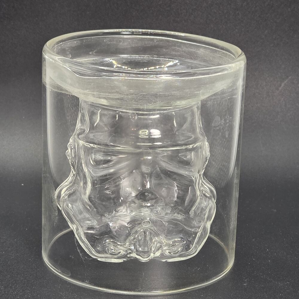 JoyJolt Star Wars Stormtrooper 3D Drinking Glass 6.5oz Helmet Double Wall Mug